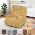 3-In-1 Armchair Swivel Oversize Upholstered High Back Chair