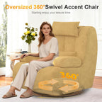 3-In-1 Armchair Swivel Oversize Upholstered High Back Chair