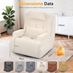 3-In-1 Armchair Swivel Oversize Upholstered High Back Chair