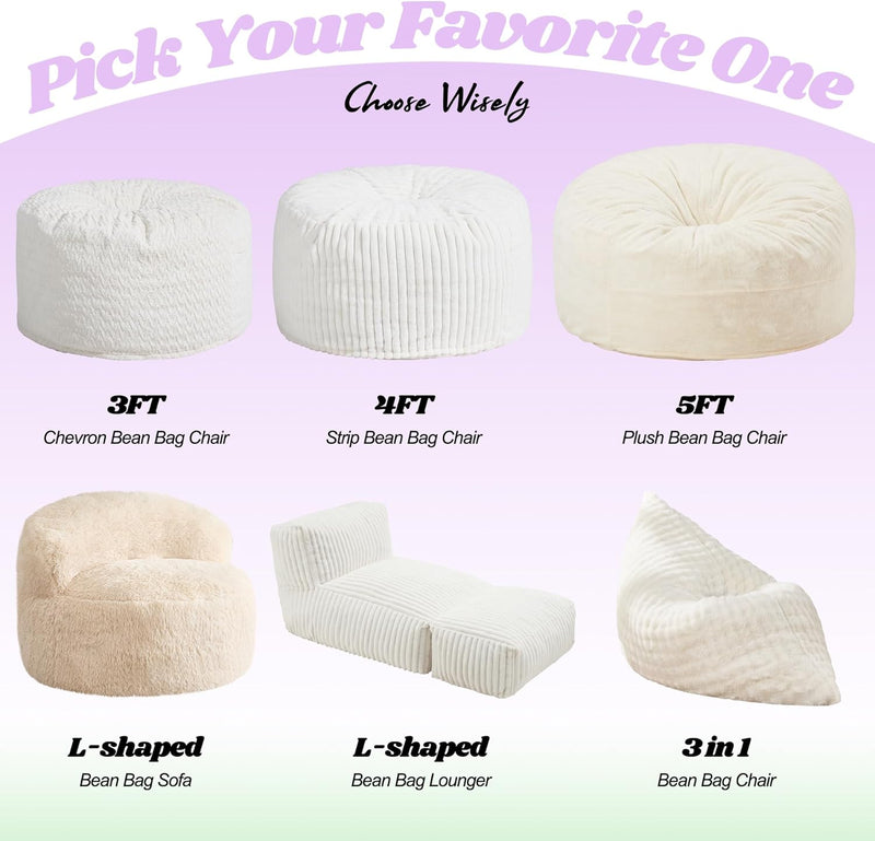 3 in 1 Bean Bag Chair Giant Chairs