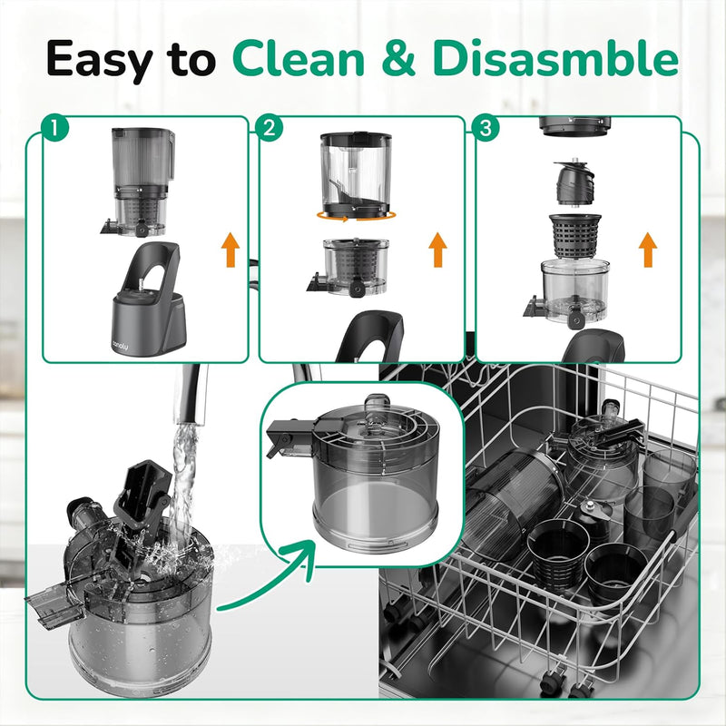 3-In-1 Cold Press Juicer Machines 150MM Feed Chute
