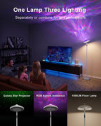 3-In-1 Floor Lamp with Galaxy Star RGB Aurora