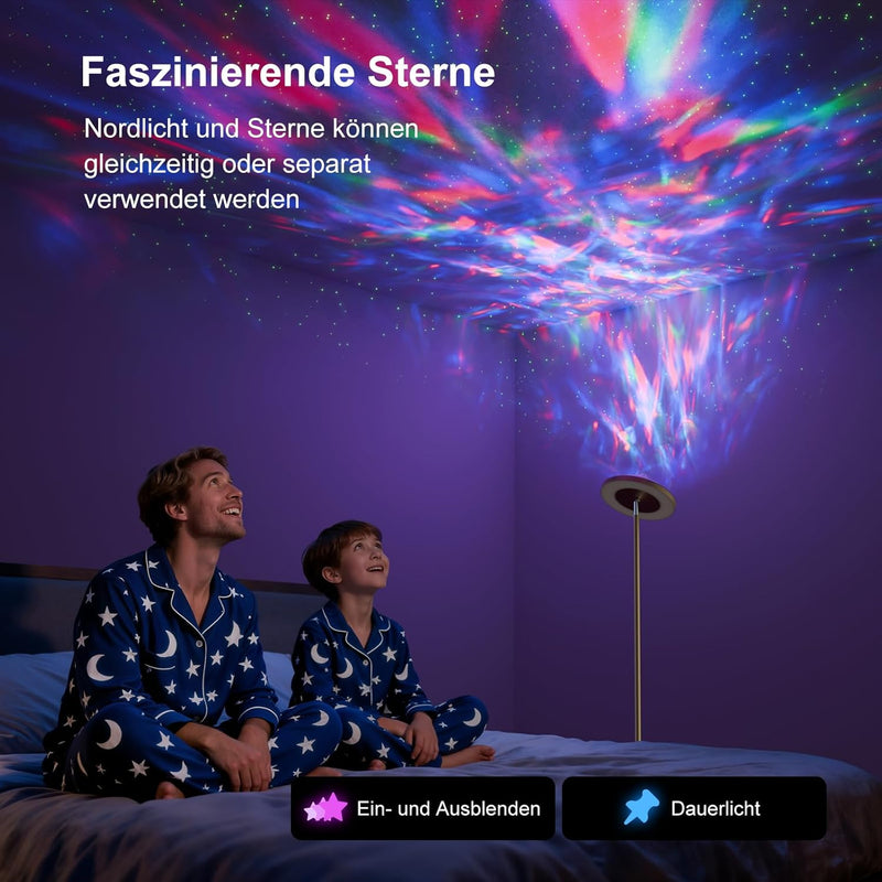 3-In-1 Floor Lamp with Galaxy Star RGB Aurora