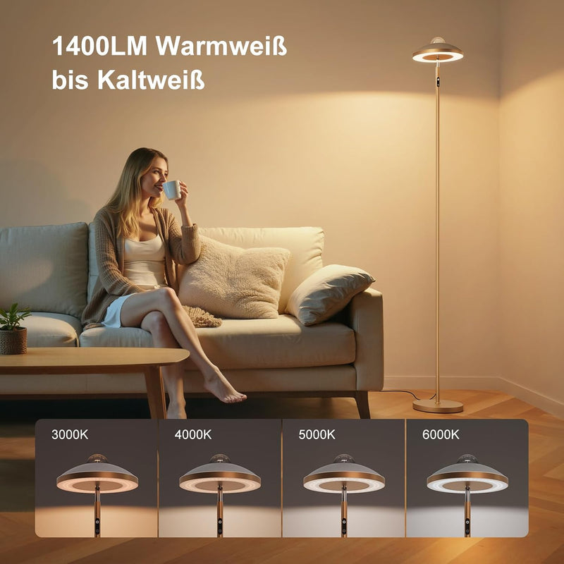 3-In-1 Floor Lamp with Galaxy Star RGB Aurora