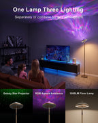 3-In-1 Floor Lamp with Galaxy Star RGB Aurora
