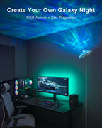 3-In-1 Floor Lamp with Galaxy Star RGB Aurora