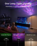 3-In-1 Floor Lamp with Galaxy Star RGB Aurora