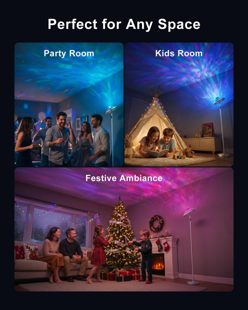3-In-1 Floor Lamp with Galaxy Star RGB Aurora