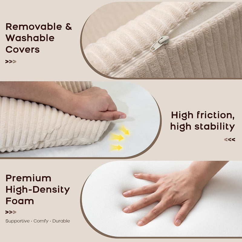 3-In-1 Floor Sofa High‑density Foam Bean Bag Chair