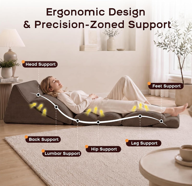 3-In-1 Floor Sofa High‑density Foam Bean Bag Chair