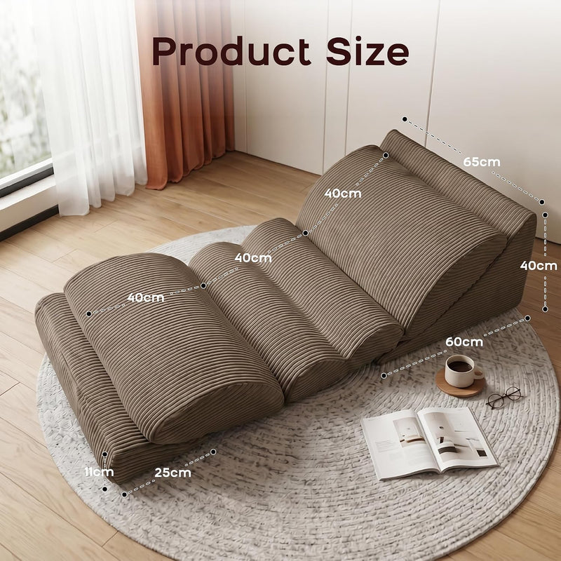 3-In-1 Floor Sofa High‑density Foam Bean Bag Chair