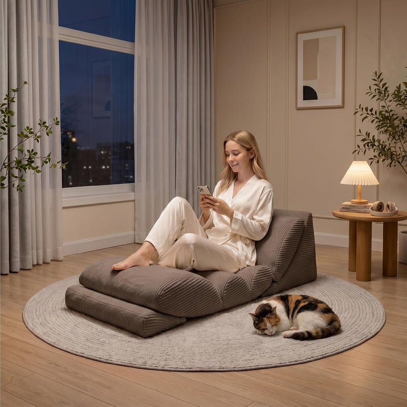 3-In-1 Floor Sofa High‑density Foam Bean Bag Chair