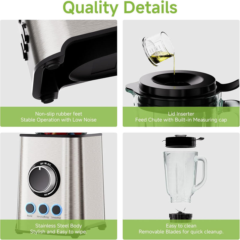 3 in 1 Food Blender 1300W 2 Preset