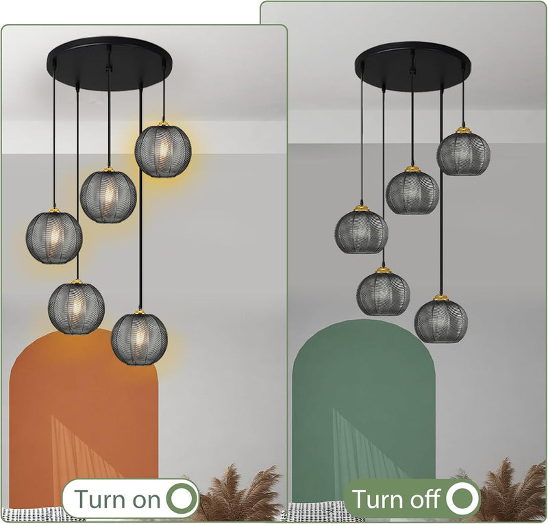3 in 1 Large Glass Pendant Light Fixtures