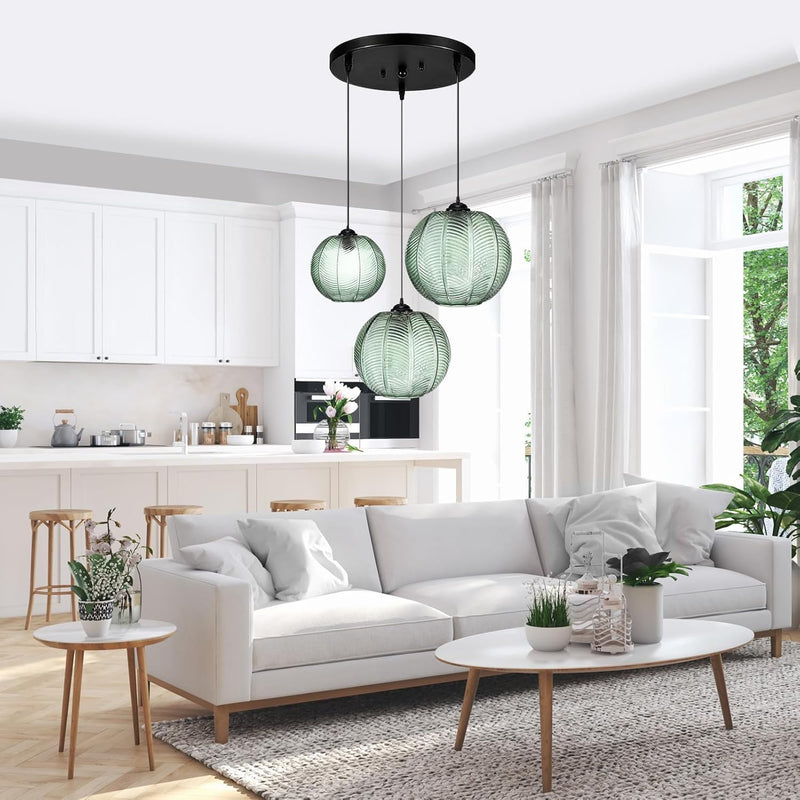 3 in 1 Large Glass Pendant Light Fixtures