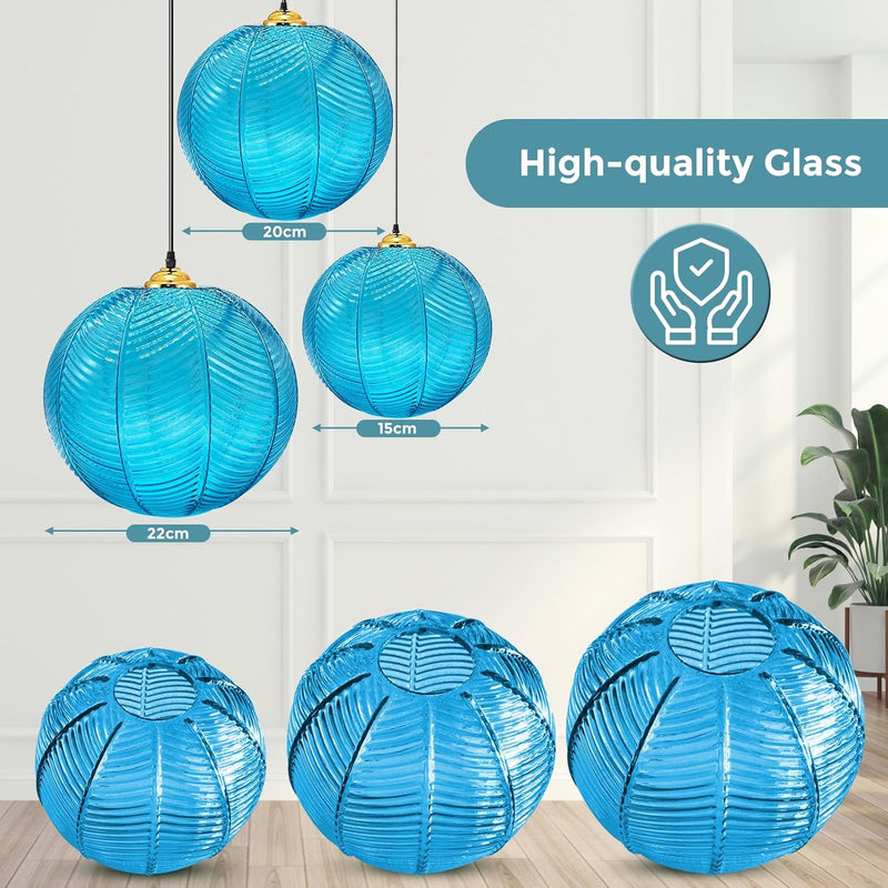 3 in 1 Large Glass Pendant Light Fixtures