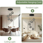 3 in 1 Large Glass Pendant Light Fixtures