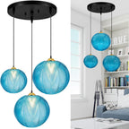 3 in 1 Large Glass Pendant Light Fixtures