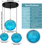3 in 1 Large Glass Pendant Light Fixtures