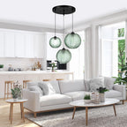 3 in 1 Large Glass Pendant Light Fixtures