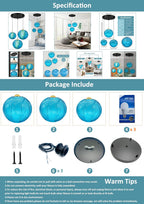3 in 1 Large Glass Pendant Light Fixtures