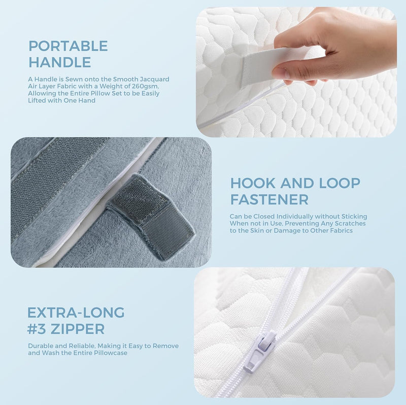 3-In-1 Orthopaedic Bed Wedge Pillow Set Memory Foam