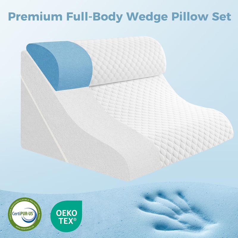 3-In-1 Orthopaedic Bed Wedge Pillow Set Memory Foam