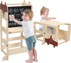 3-In-1 Toddler Kitchen Tower Convertible Learning Step