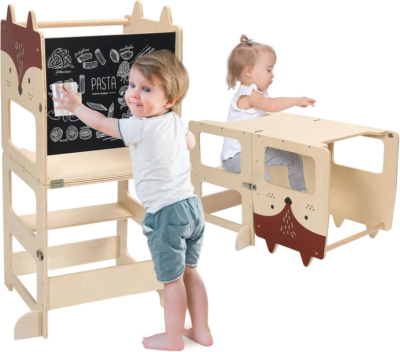 3-In-1 Toddler Kitchen Tower Convertible Learning Step