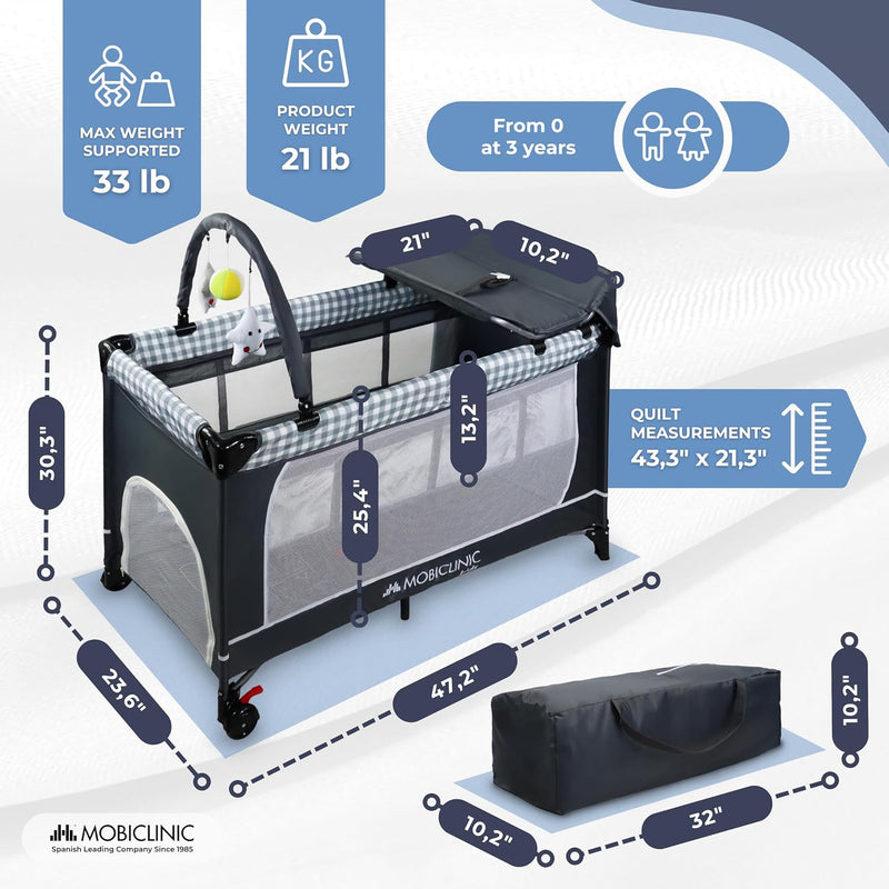 3 in 1 Travel Cot Changing Table Playpen