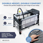 3 in 1 Travel Cot Changing Table Playpen