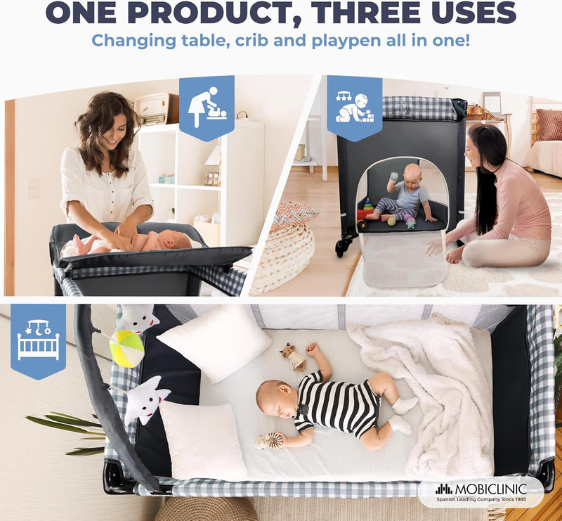 3 in 1 Travel Cot Changing Table Playpen