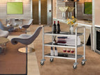3 Large Stainless Steel Trolley