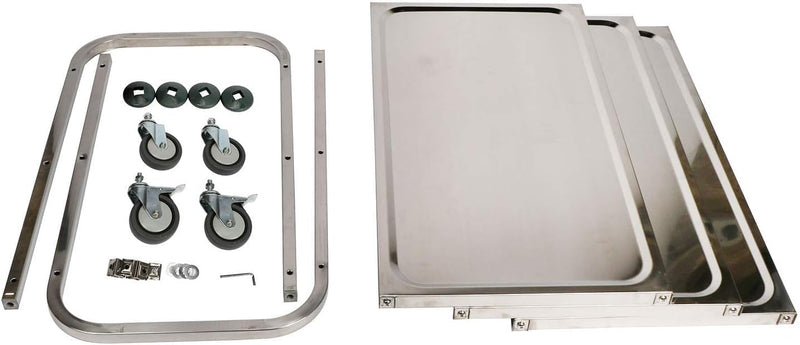 3 Large Stainless Steel Trolley
