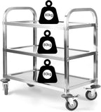 3 Large Stainless Steel Trolley