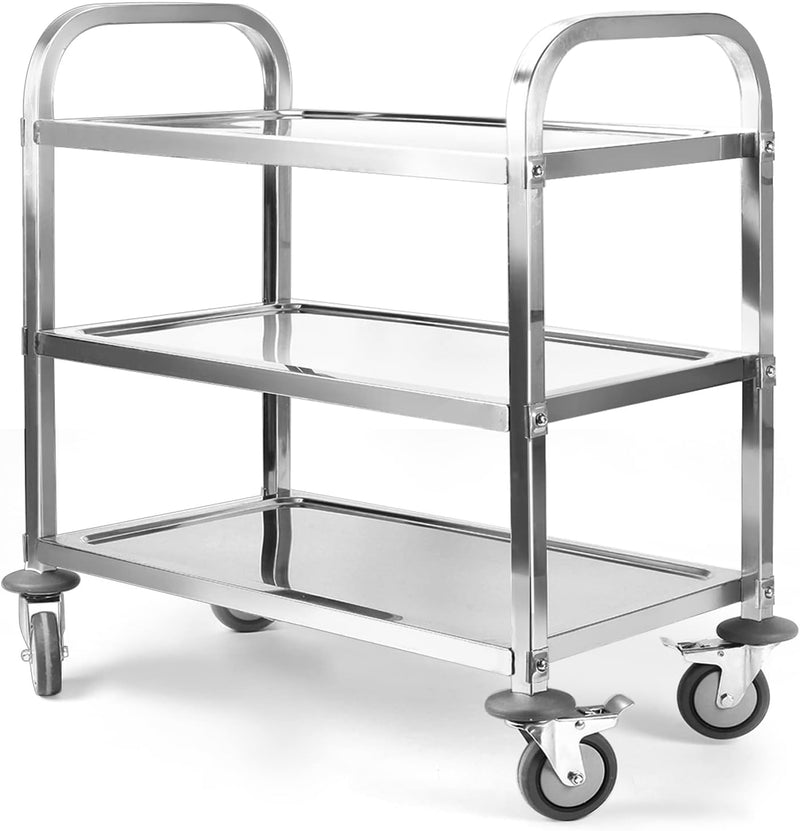 3 Large Stainless Steel Trolley
