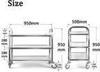3 Large Stainless Steel Trolley