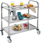 3 Large Stainless Steel Trolley
