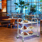 3 Large Stainless Steel Trolley