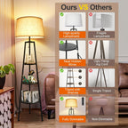 3 Layers Tripod Floor Lamp Bulb Included Shelf