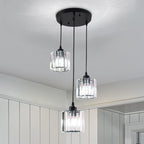 3-Light Crystal Pendant Light E27 Adjustable Drop