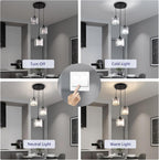 3-Light Crystal Pendant Light E27 Adjustable Drop