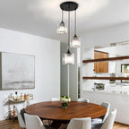 3-Light Crystal Pendant Light E27 Adjustable Drop