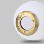 3-Light Globe Glass Pendant Light Ball Brass Matel