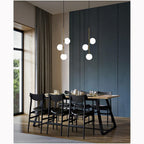 3-Light Globe Glass Pendant Light Ball Brass Matel