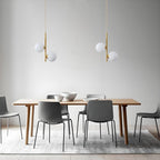 3-Light Globe Glass Pendant Light Ball Brass Matel