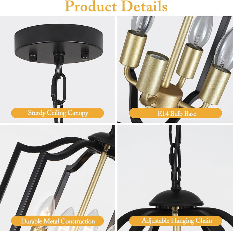 3-Lights Chandeliers Ceiling Lights Industrial Pendant Light E27