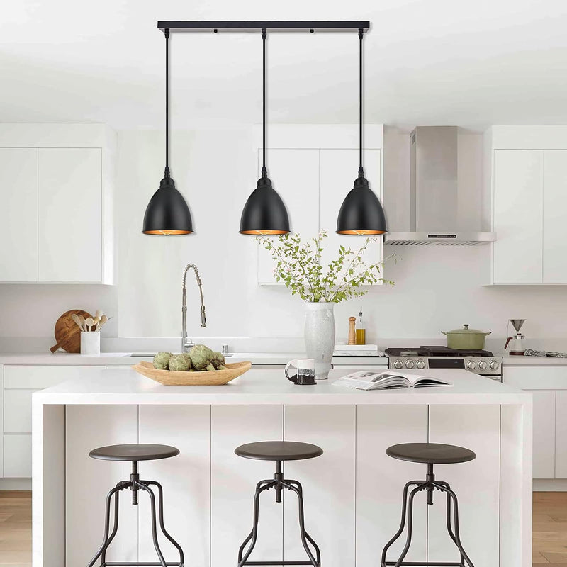 3-Lights Kitchen Island Pendant Light Industrial Farmhouse