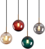 3 Lights Pendant Lighting Fixture with 15CM Glass