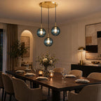 3 Lights Pendant Lighting Fixture with 15CM Glass